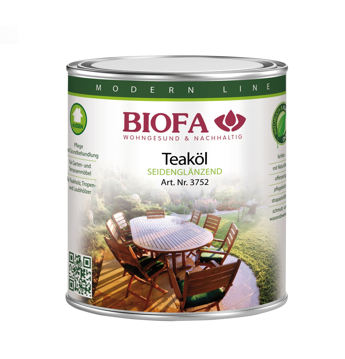 Масло за тиково дърво за всички видове дървесина, полугланц. 375209